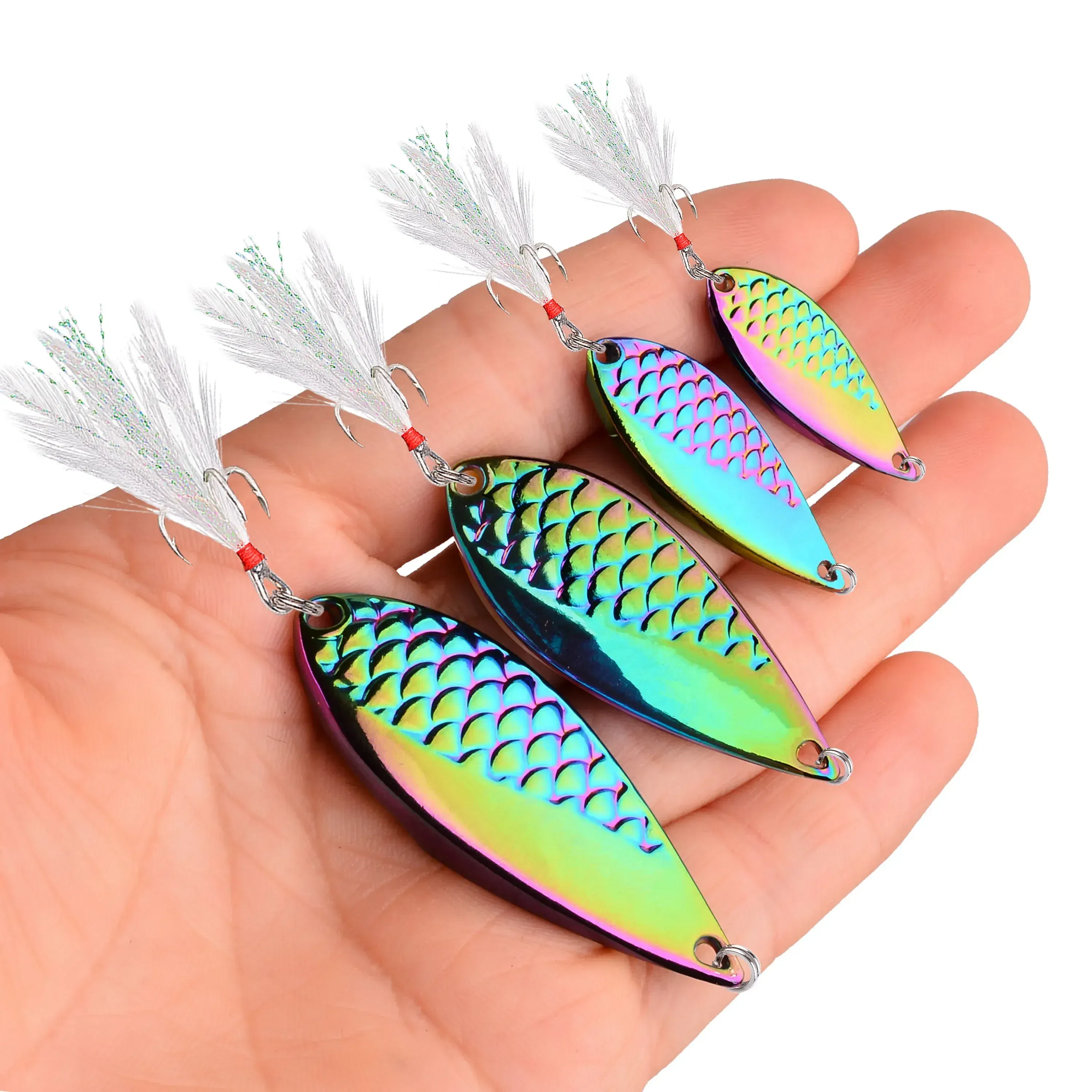 Color: Silver - Metal Spoon Sequin Fishing Lure 2.5g 3.5g 5g 7g 10g 15g 20g Pesca Leech Jig Wobbler Crankbaits for Fly Fishing Hard Baits Lures