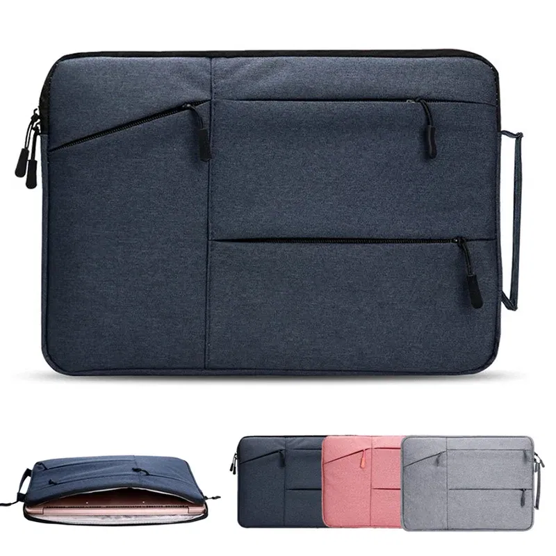 Color: Navy Blue, Size: 14Inches 350mm - Laptop Handbag Sleeve Case 12 13 14 15 16 inch For HP DELL Notebook Bag Carrying Bag Macbook Air Pro 15.4 15.6 Protective Cases