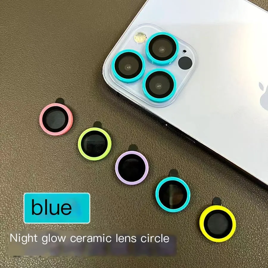 Color: Other, Bundle: Bundle10, Material: Tempered Glass, Ships From: CHINA - For iPhone 15 14 13 12 Pro Max 12 11 mini Luminous Camera Protector Ceramic Lens Ring Tempered Glass Back lens Cap Cover