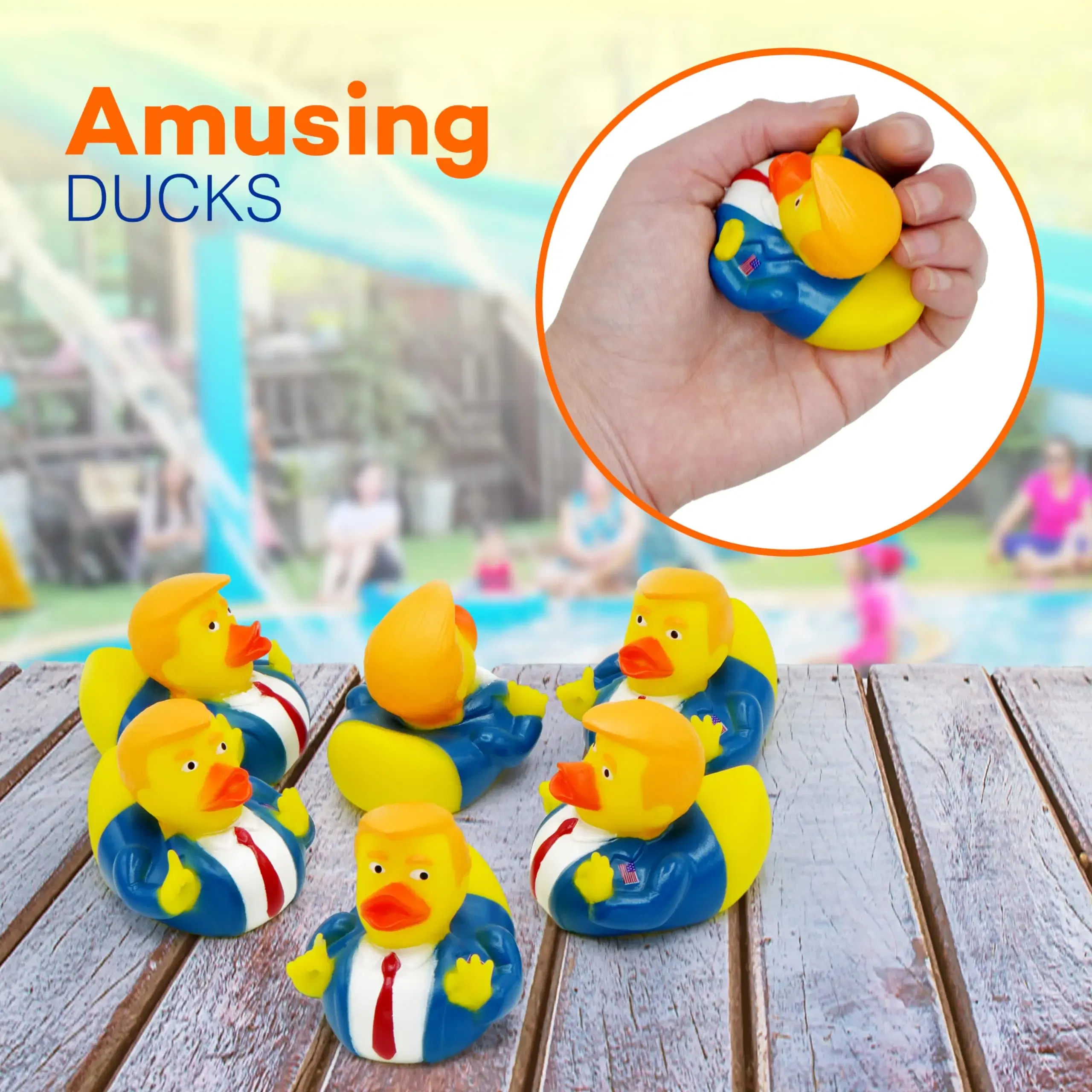 Color: WHITE - Donald Trump Rubber Ducks Bulk - 6 Pack Small 2.3 Inch,Trump Rubber Duckies Great for Jeep Ducking,Trump 2024 Gift,Bath Tub Toys