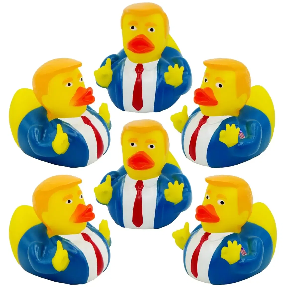 Color: WHITE - Donald Trump Rubber Ducks Bulk - 6 Pack Small 2.3 Inch,Trump Rubber Duckies Great for Jeep Ducking,Trump 2024 Gift,Bath Tub Toys