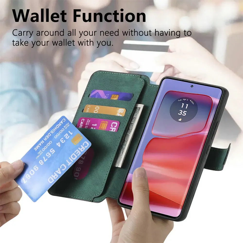 Color: SKY BLUE, Material: ABS - Edge 50 60 Fusion 5G Flip Case For Motorola Edge 60 Pro 2In1 Detachable Leather Wallet Funda Moto Edge 50 Neo 60 Pro S50 Cover