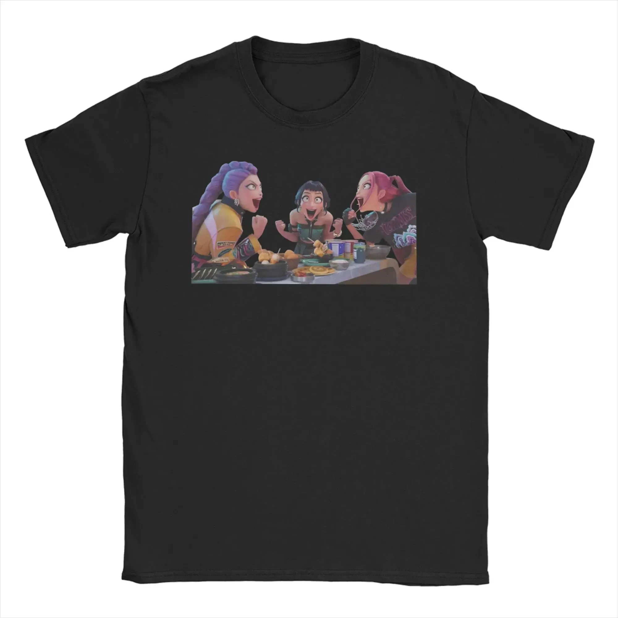 Color: Silver, Size: XXL - Men Women T-Shirts Kpop Demon Hunters Zoey Huntrix Amazing Cotton Tees Short Sleeve T Shirt O Neck Clothes Printing