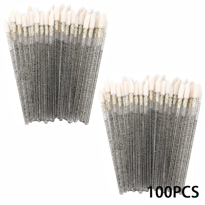 Handle Color: Blue - 100/300PCS Disposable Lip Brush Makeup Brushes Lipstick Applicator Wands Wholesale Eyelashes Extension Tool Beauty Accessories