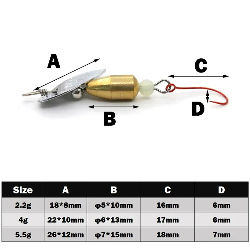 Color: WHITE - 1Pcs Spinner Spoon Metal Bait Micro Fishing Lure Small Sequins Copper Long Shot Baits For Bass Trout Perch Pike Rotating