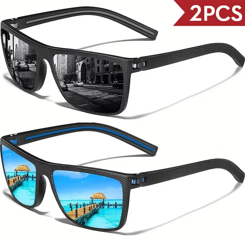 Lenses Color: Photochromic - 2/3PCS Amazing Men Polarized Sunglasses Unisex UV400 Glasses Fishing Goggles Outdoor Sport Eyewear for Driving Fishing Cycling