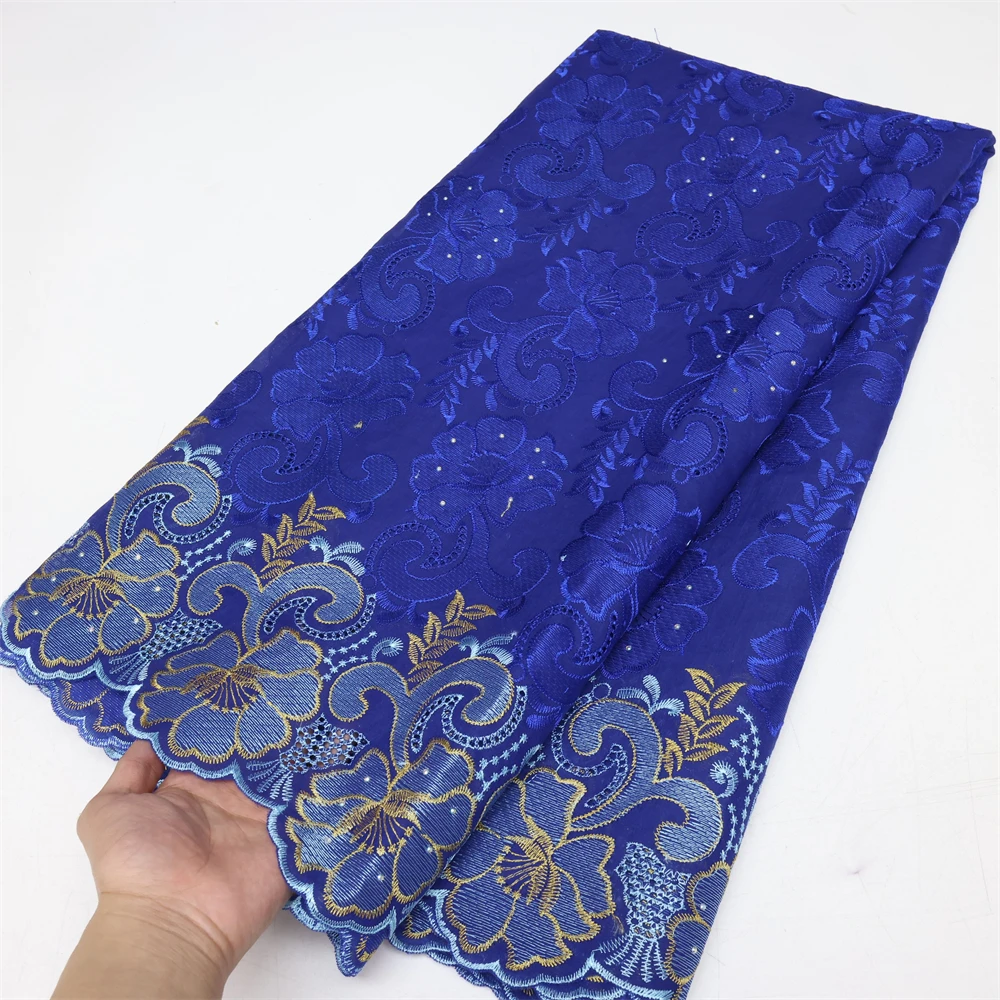 Color: green, Length: 5 yards, Width: 120cm - Latest Dry Cotton African Lace Fabric High Quality 2024 Swiss Voile Lace Fabric with Stones For Nigeria Wedding Sewing Dresses