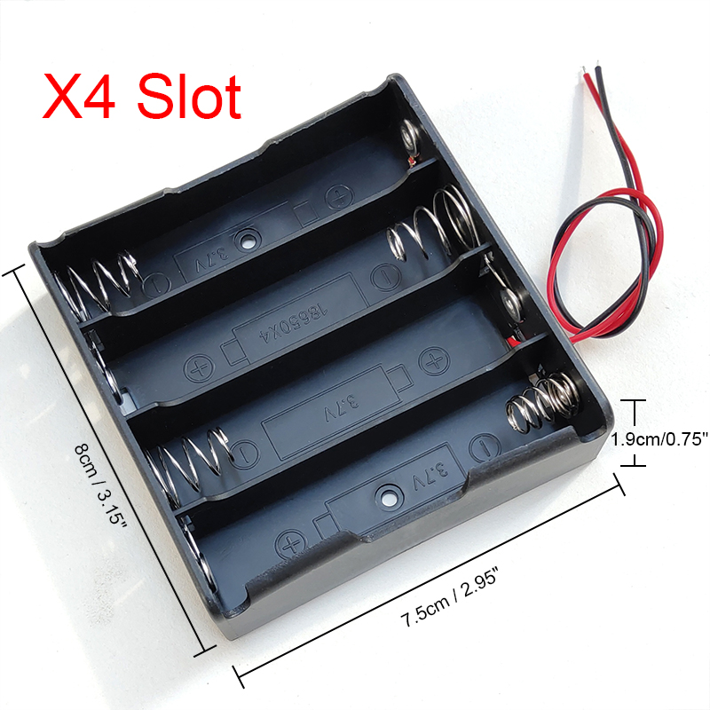 Color: black - New 18650 Power Bank Cases 1X 2X 3X 4X 18650 Battery Holder Storage Box Case 1 2 3 4 Slot Batteries Container With Wire Lead
