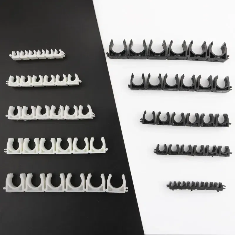 Color: black, Diameter: 3/16'' - 1pc Plastic 4 6 8 10 12mm Tube Clamp Water Pipe Support Garden Irrigation System Micro Soft Hose Fittings