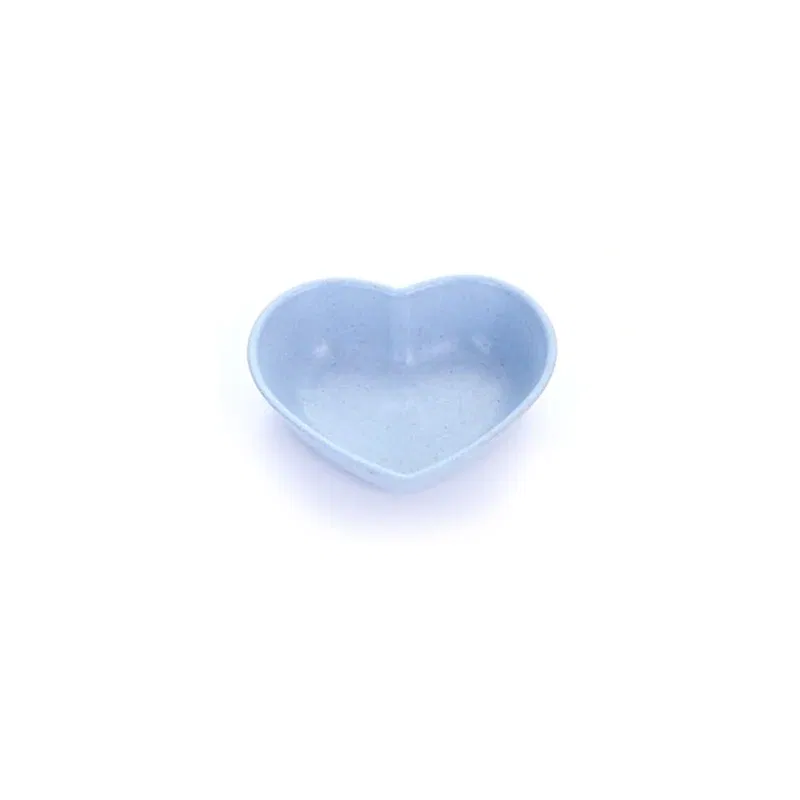 Color: green - n.Mini Cute Love Heart Shape Wheat Straw Bowl Vinegar Seasoning Solid Soybean Dish Sauce Salt Snack Small Plate Kitchen Supplies