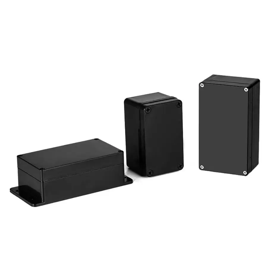 Color: Gold - Black plastic waterproof wire junction box power supply outdoor security monitoring open-mounted waterproof box abs plastic shel