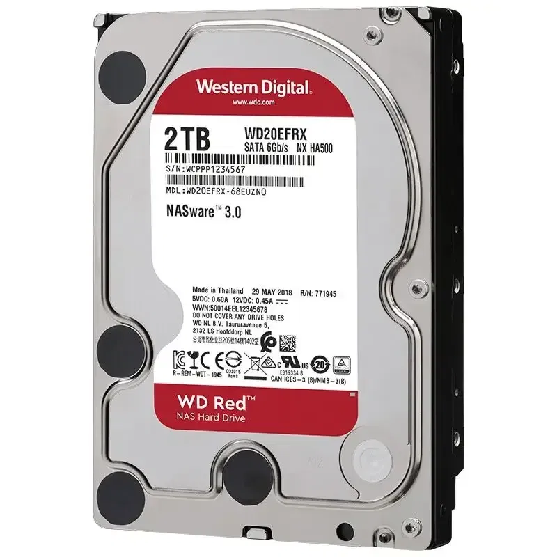 Capacity: 6TB - Original Western Digital WD Red NAS 4TB 3TB 3.5" Internal Hard Drive HDD SATA 6GB/S 2TB 1TB SATA 64 MB Cache HDD For Desktop
