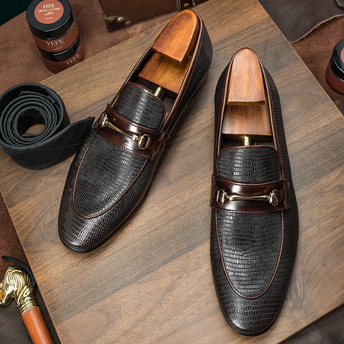 Color: Red, Shoe Size: 43 - Hanmce High Top Sell Designer Shoes Men Handmade Genuine Leather Loafers Shoes