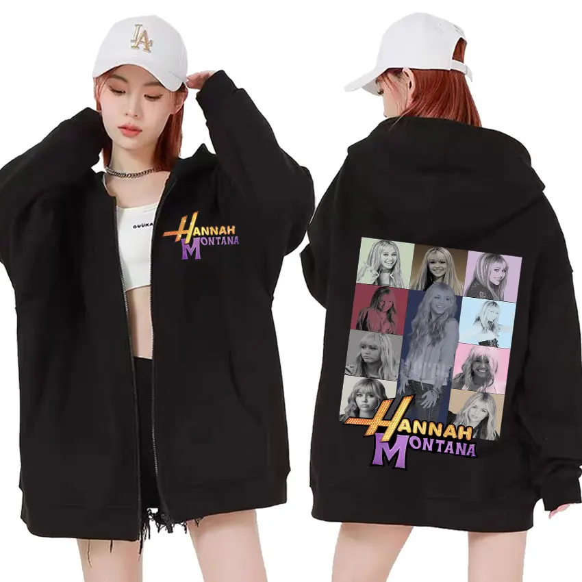 Color: Gold, Size: XL - New Hannah Montana Logo Zipper Hoodie Miley Cyrus The Eras Tour Men Women Jacket Sweatshirt Fashion Aesthetic Trend Zip Up Hoody
