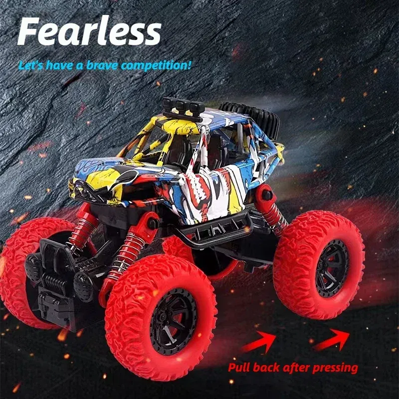 Color: green - Children's toy car high-speed off-road vehicle outdoor toy off-road vehicle model inertia climbing stunt vehicle children's gift
