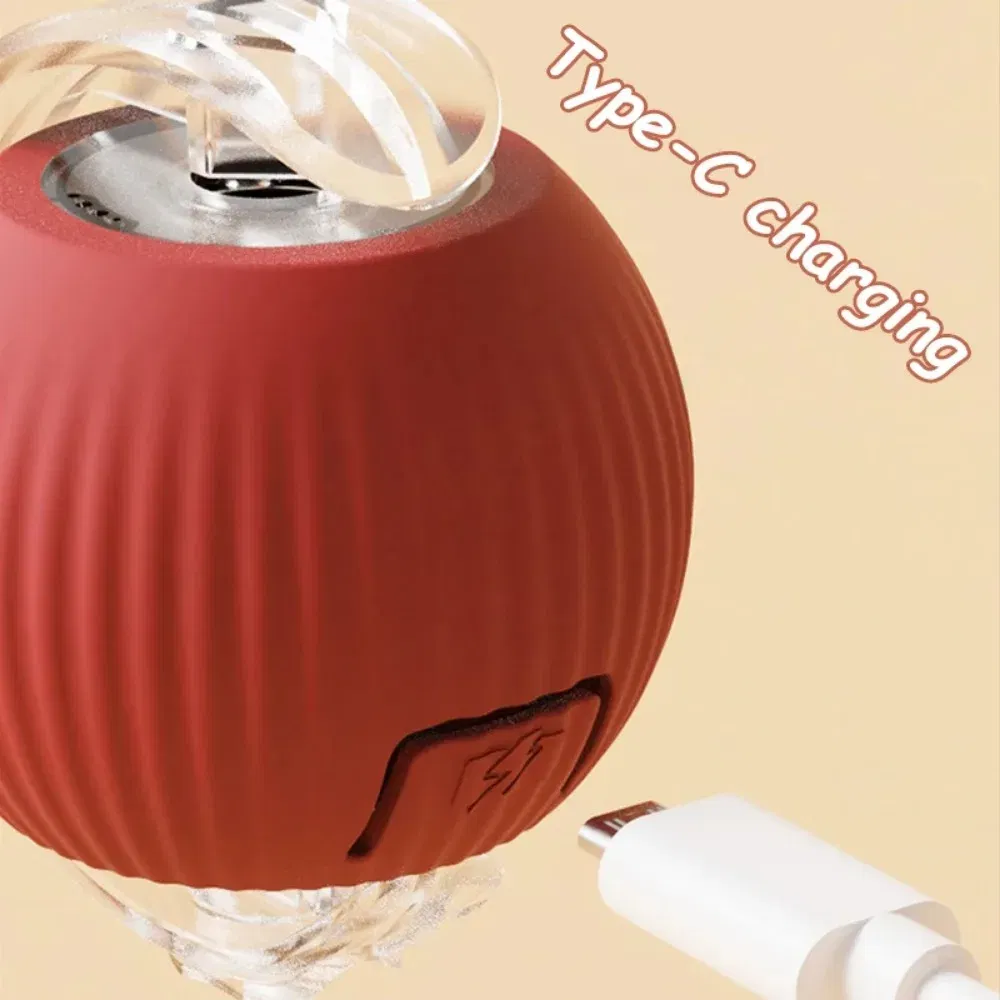 Color: GRAY - New Cat Interactive Ball Toy Automatic Rolling Ball Faux Tail Rechargeable Smart Pet Electric Toy Dog Cat Training Imitate Mouse