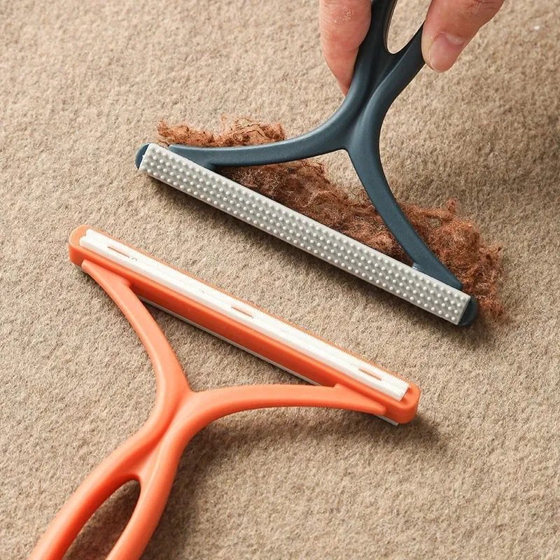 Color: Blue - 1pc 2in1 Double Sided Pet Hair Remover Lint Remover Clean Tool Shaver Sweater Cleaner Fabric Shaver Scraper For Clothes Carpet
