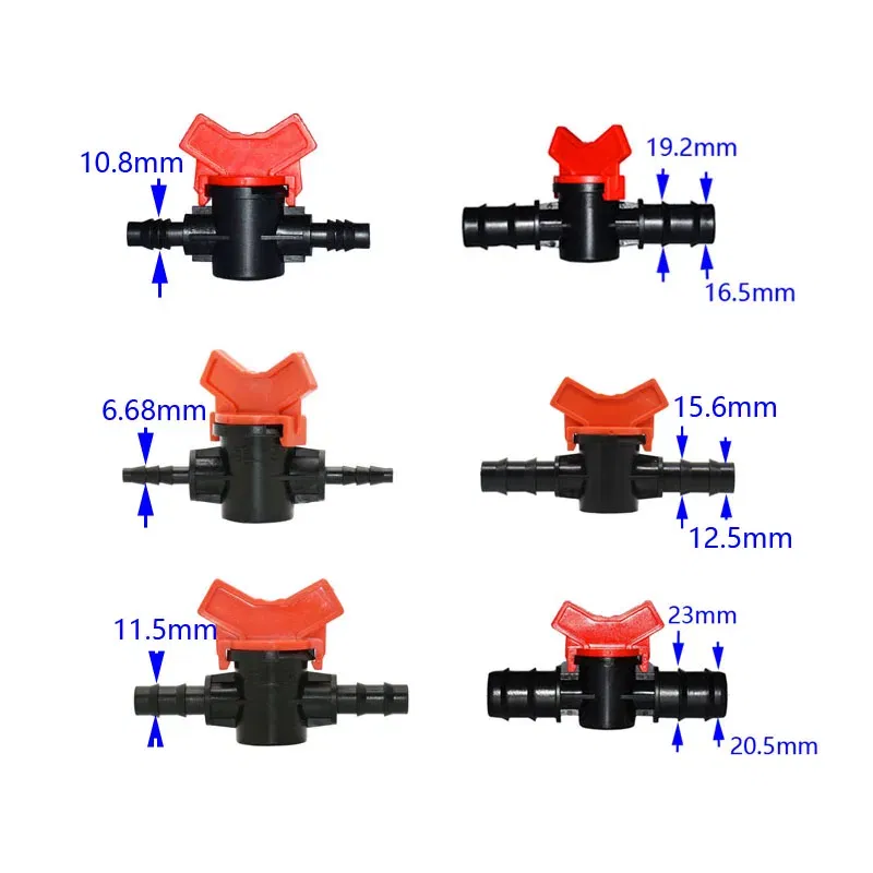 Color: Black - 1/4" 3/8" 1/2" 3/4" Garden Tap DN15 DN20 Irrigation Water Valve Mini Valve Waterstop Connectors Garden Hose Adapter 1pcs