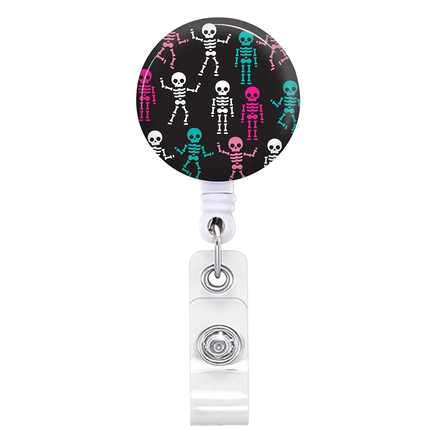 Color: Orange - X-Ray Badge Reel Retractable Radiology Badge Reel Holder Ct Rays Nurse Doctor Student Card Reel Clip Office Supply Recoil Badge