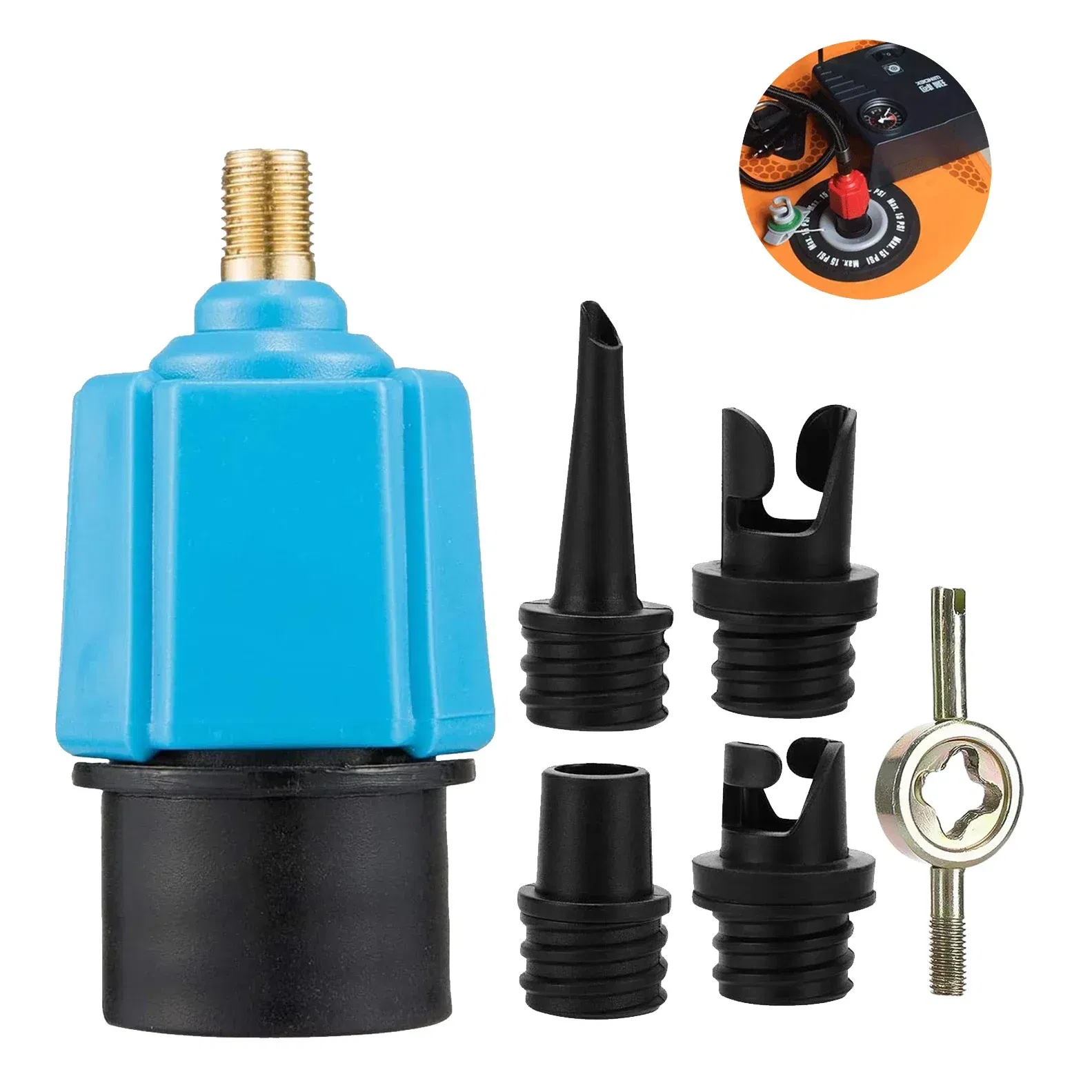 Color: Burgundy - Inflatable SUP Pump Valve Adapter Set- Standard Air Valve Adapter,Nozzle Air Pump Converter for Kayaking Surfboard Inflatable