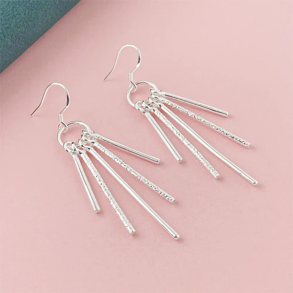 Gem Color: army green - 925 Silver Heart Shape Earrings Women Exquisite Student Jewelry Accessories