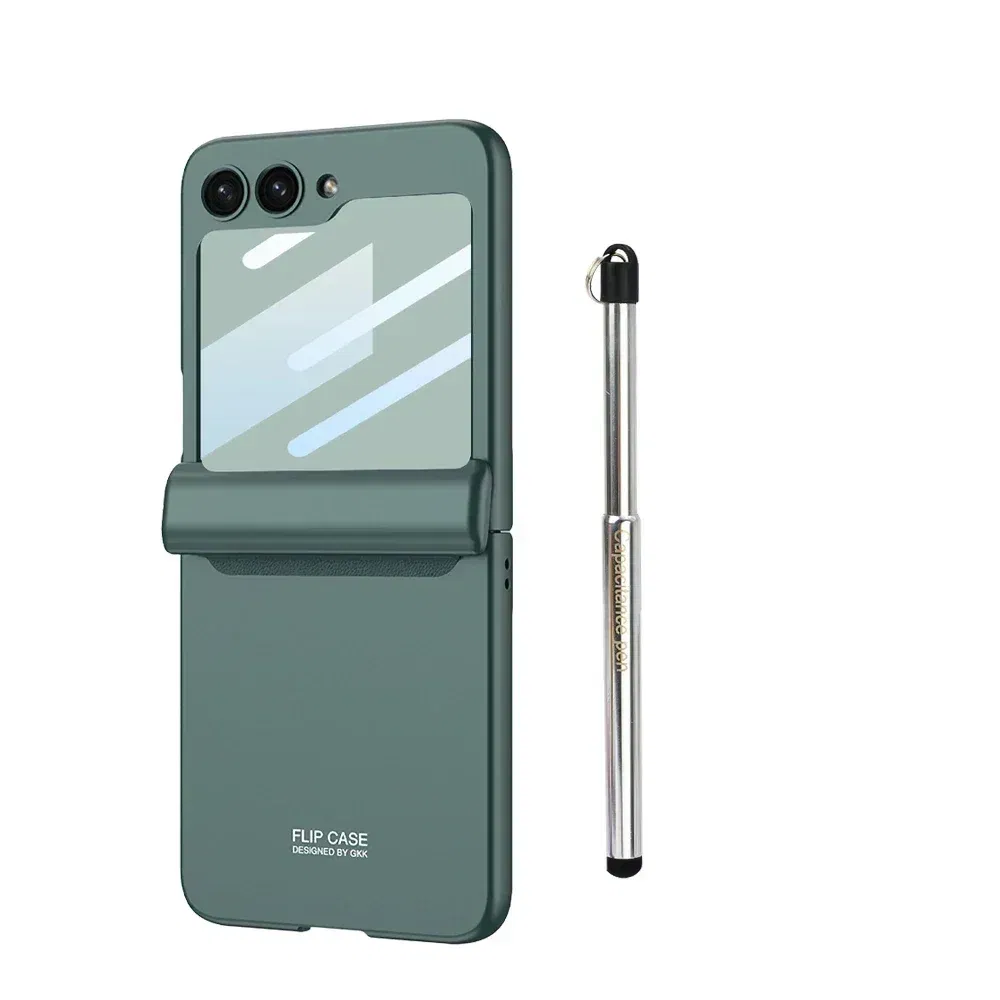 Color: black, Bundle: Case & Screen Protector - For Samsung Galaxy Z Flip 6 Magnetic Phone Case with Stylus Pen Hinge Protection Drop-Proof Protective Shell for Z Flip6 Covers