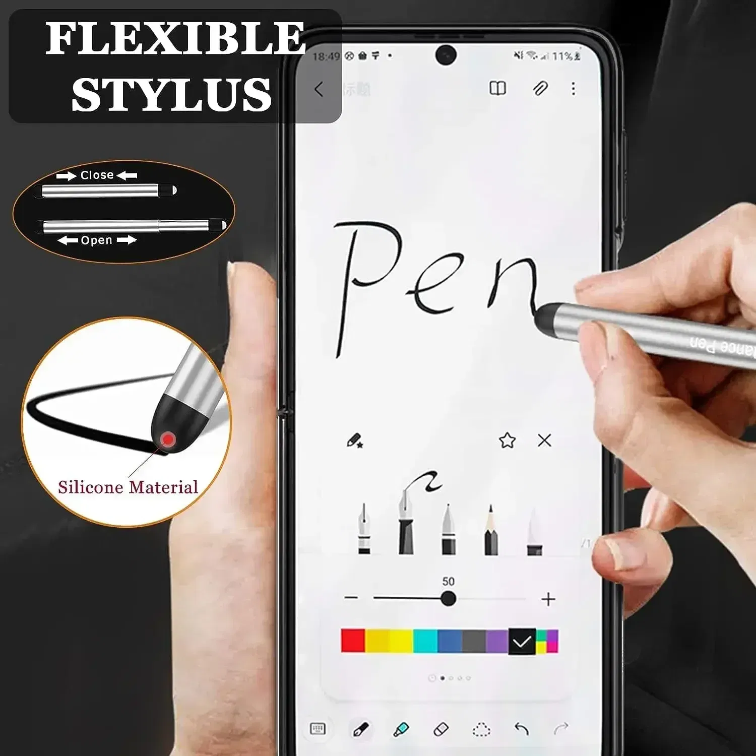 Color: black, Bundle: Case & Screen Protector - For Samsung Galaxy Z Flip 6 Magnetic Phone Case with Stylus Pen Hinge Protection Drop-Proof Protective Shell for Z Flip6 Covers
