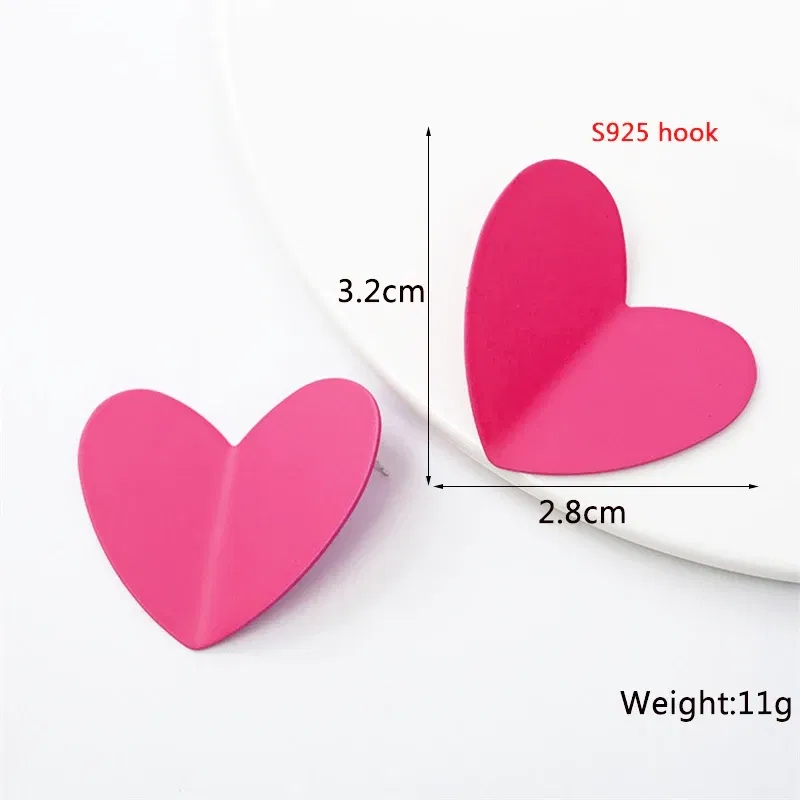 Metal Color: Bronze - 2024 New Rose Red Flower Hanging Earrings for Women Love Heart Blooming Florals Cute Lovely Female Ear Jewelry brincos new