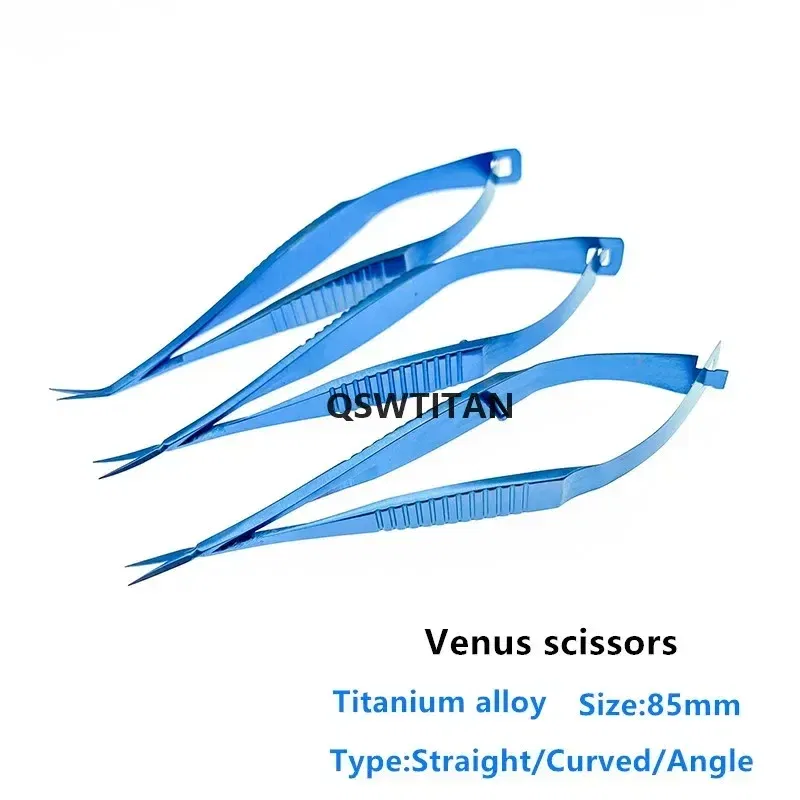 Color: Blue - 8.5cm Venus scissors Ophthalmic microsurgery surgical scissors animal experiment tool