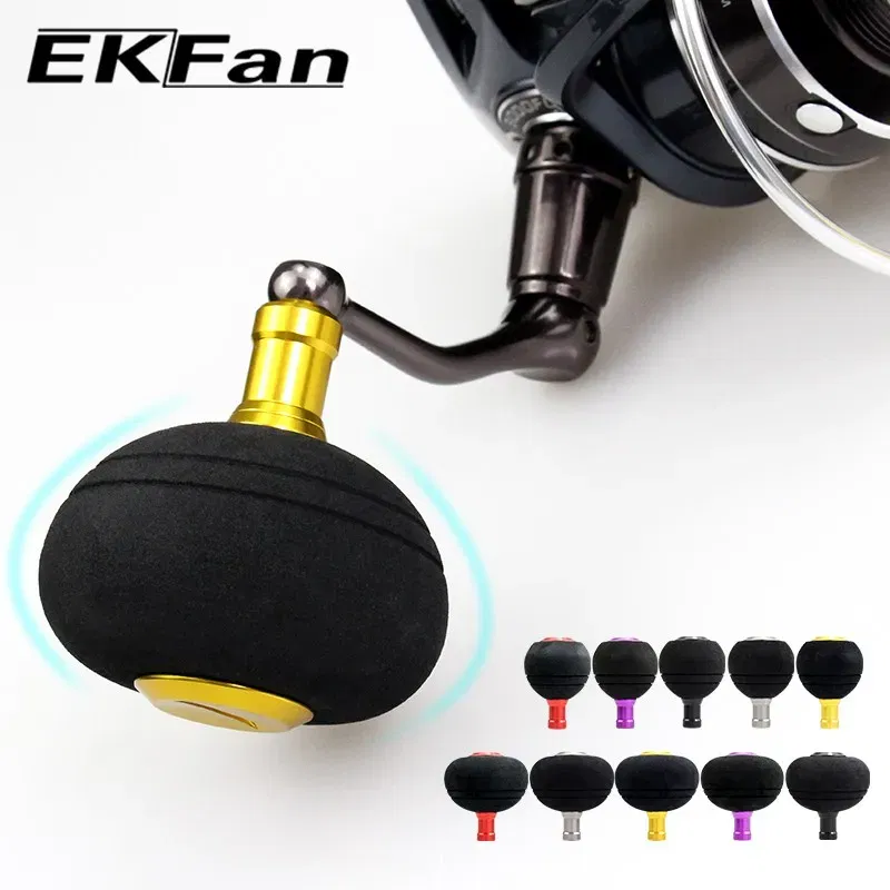 Color: PURPLE - EKfan 40/50MM EVA Knobs Fishing Reel Handle For SHI&DAI Spining Baitcast 1000-5000