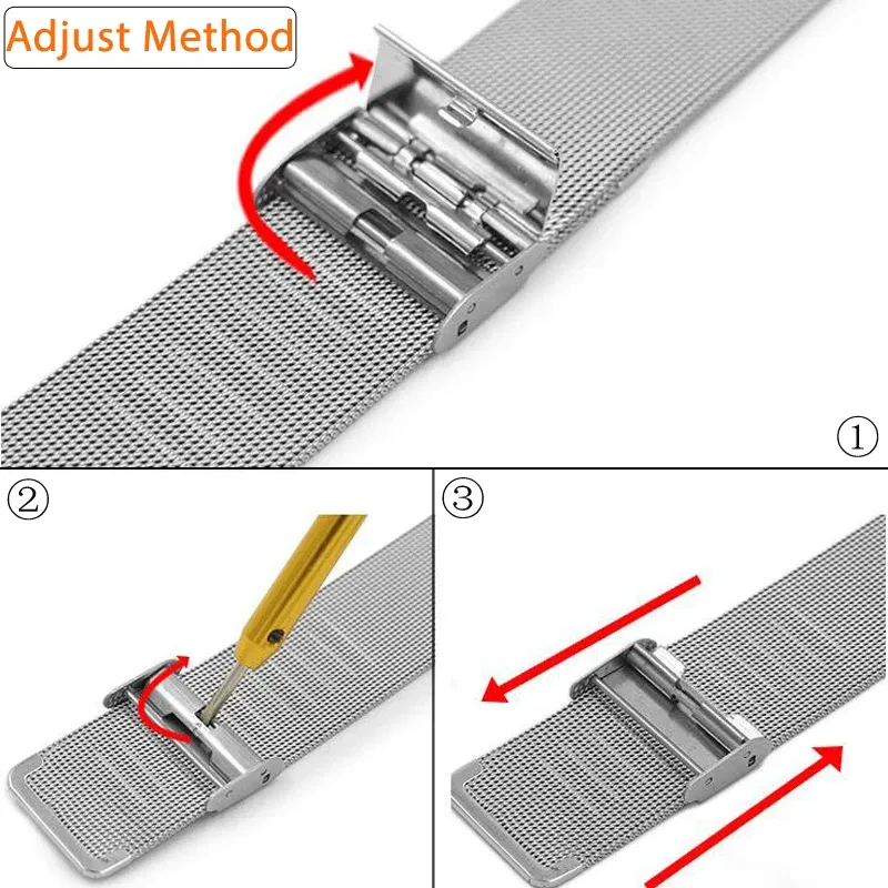 Color: Silver, Size: 30mm - Bracelet For Huawei Watch GT 3 Pro 43mm 46mm Stainless Steel Watchband Huawei Watch GT 4 46MM Milanese Metal Bracelet