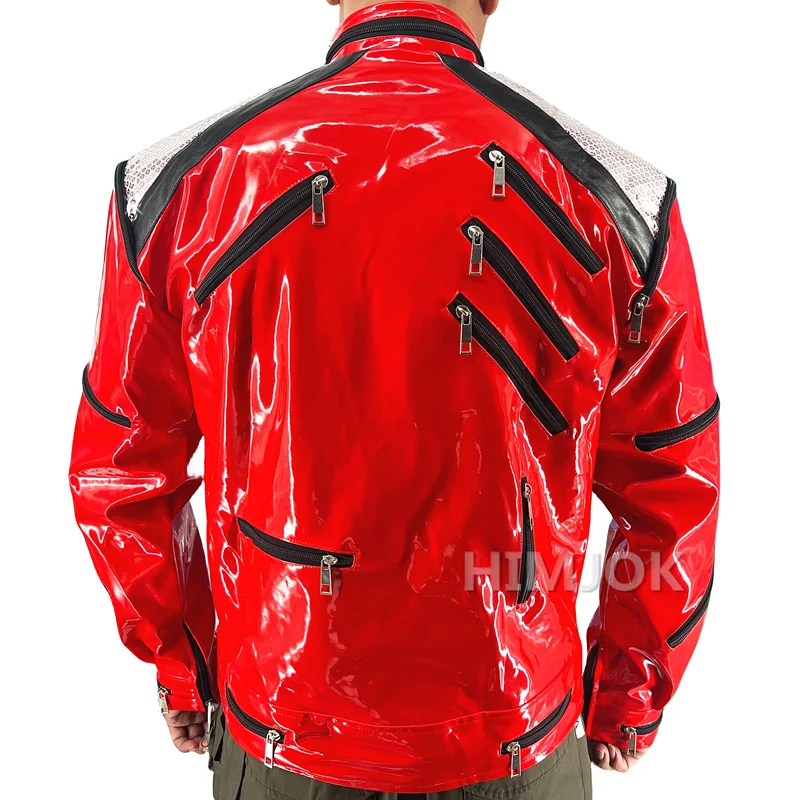 Color: Red, Size: S - Michael Jackson Costumes Jacket Beat It for Adults Cosplay Impersonate Halloween Christmas