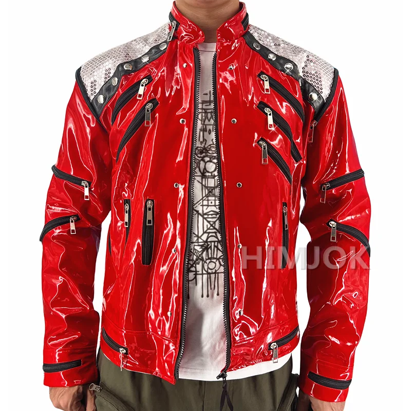Color: Red, Size: S - Michael Jackson Costumes Jacket Beat It for Adults Cosplay Impersonate Halloween Christmas