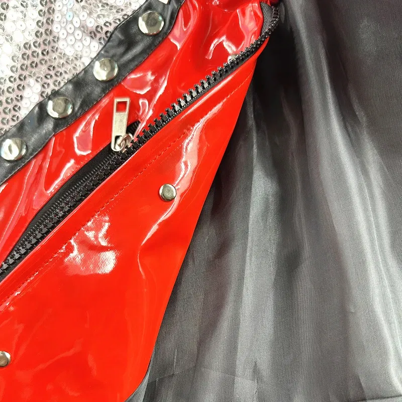 Color: Red, Size: S - Michael Jackson Costumes Jacket Beat It for Adults Cosplay Impersonate Halloween Christmas
