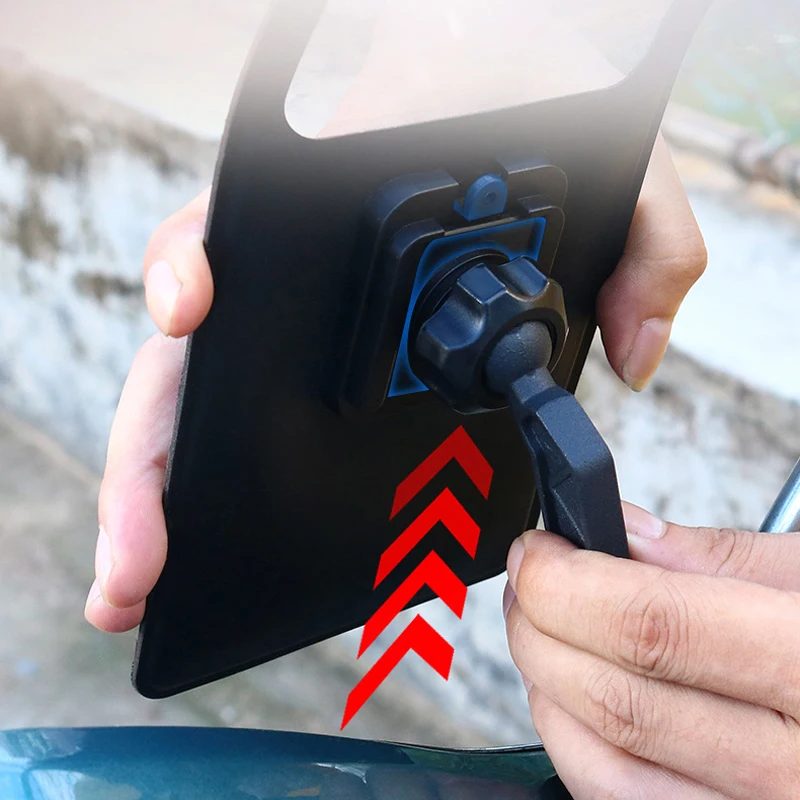 Color: Orange - Waterproof Bike Handlebar Phone Clip Universal Bicycle Motorcycle Rearview Mirror Phone Holder Bag Touch Screen 360?° Rotation