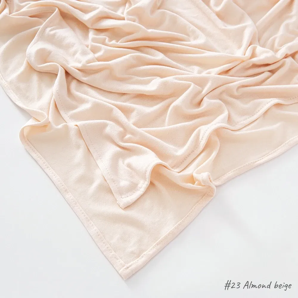 Color: Red - 29Colors Premium Jersey Hijab Scarf Solid Muslim Long Scarves Turban Shawl Elastic Cotton Arab Headscarf Head Wraps Saudi Hijabs