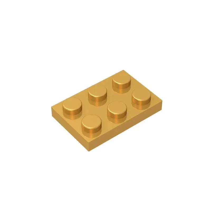 Color: Bright Green - Gobricks GDS-510 Plate 2 x 3 compatible with lego 3021 pieces of children's DIY building block Particles Plate DIY