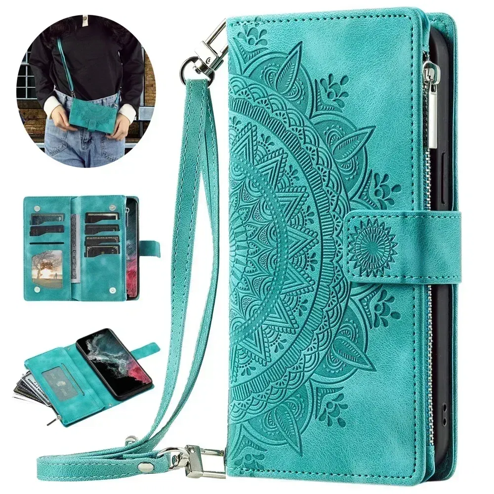 Material: PC, Color: Black Green - 13T 12T 11T Leather Case For Redmi Note 12 Pro Plus 5G Flip Case Crossbody Zip Book Funda Xiaomi Redmi Note 13 Pro 11 12s 13c 4G