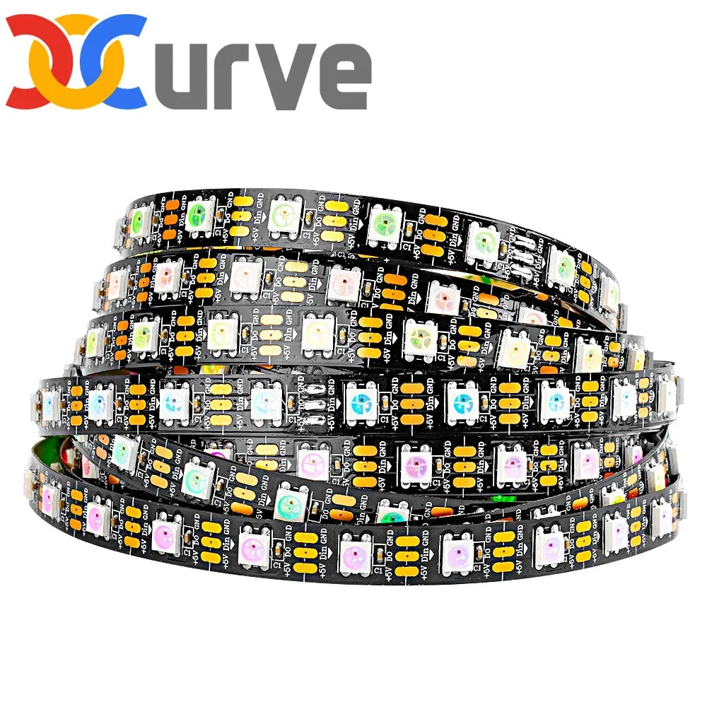 Emitting Color: Emitting Color7, Color: Green - 1m/2m/5m WS2812B ECO 30/60/100/144 pixels/leds/m TV RGB Led Strip Light WS2812 IC Individually Addressable Black/White PCB DC5V