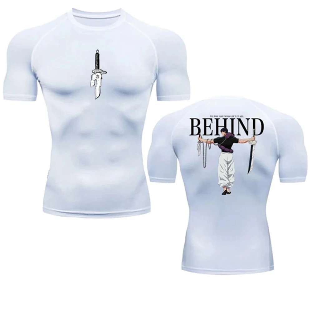 Color: Beige, Size: XXL - Anime Compression Shirt Men Print Breathable Football Fitness Tight Sportswear Althletic Quick Dry Rash Guard Gym Riding Tops