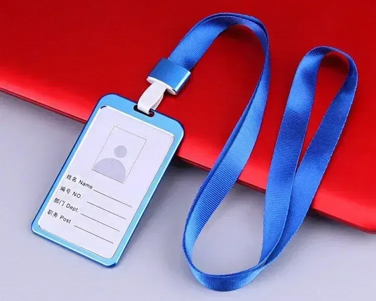 Color: Orange/Black - Aluminum Alloy Card Cover Case Women Men Work Name Bank ID Card Holders Business Badge Case Credit Card Badge Case Bag Pouch
