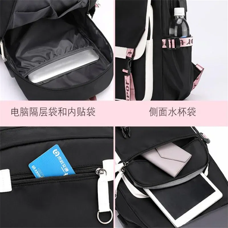 Color: Yellow, Size: 17 Inches - Demon Slayer Backpack Schoolbag USB Laptop Bag Tokitou Muichirou Kanroji Mitsuri Men Women Rucksack Travel Shoulder Outdoor Bags