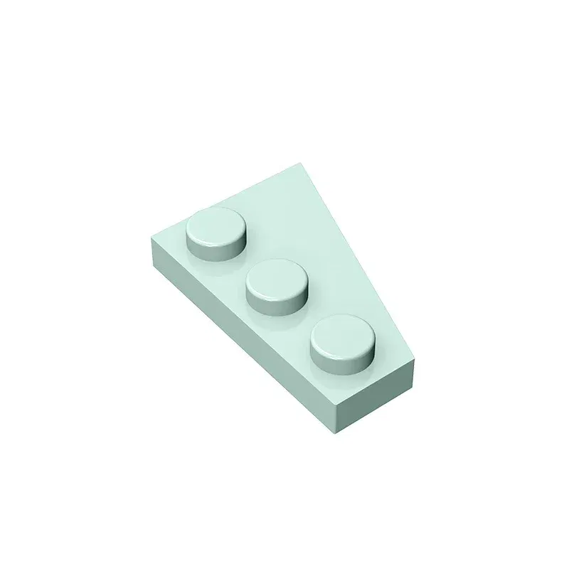Color: Light  Blue - Gobricks GDS-546 Wedge, Plate 3 x 2 Left  compatible with lego 43723 pieces of children's DIY Assemble Building Blocks