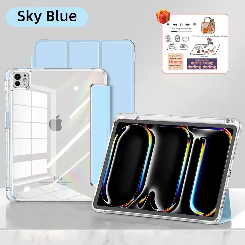 Color: Blue, Size: nine - For iPad Air 5 Case 2024 Air 6 11 iPad Pro 11 12.9 13 10 Gen 10.2 9th 8th 7th 9.7 6th 5th Mini 7 6 Smart case with pen Holder