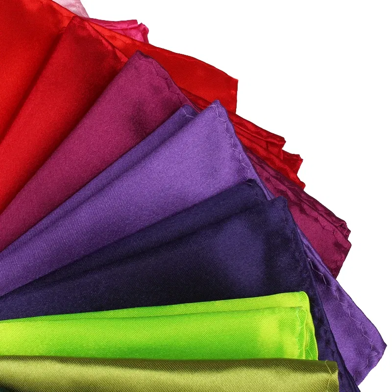 Color: Milky White - Satin Handkerchief For Men Candy Color Mens Suits Pocket Square Business Chest Towel Hanky Suit Napkin Solid Hankies