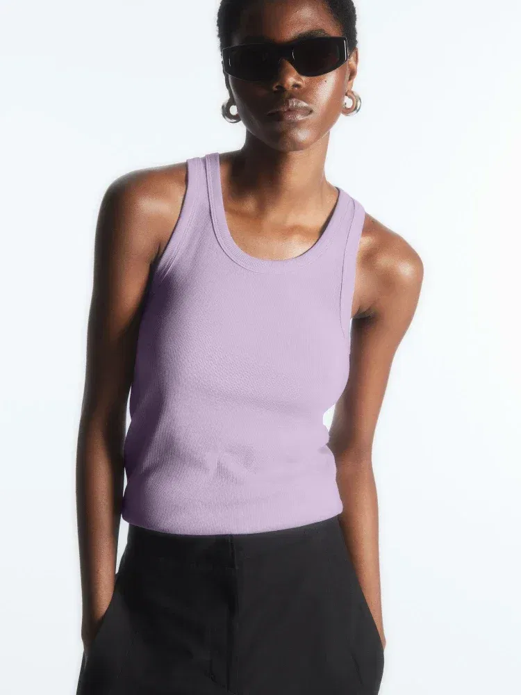 Color: Ginger, Size: M - Women's Tees Sleeveless 100% Cotton Tops Summer O Neck Tanks & Camis Vest Slim Solid Sexy Crop Tops for Women Fashion