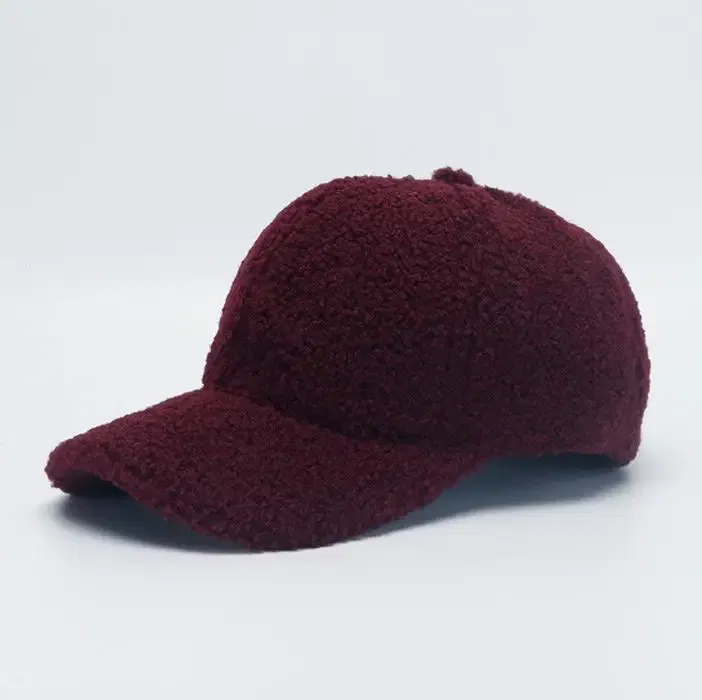 Color: Pink, Size: M - Autumn Winter Baseball Cap Women Artificial Lamb Wool Hats Keep Warm Cap Plush Baseball Caps Spring Baseball Cap Solid Sunshade