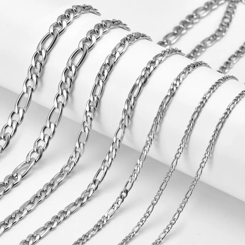 Gem Color: Green, Length: 50cm - 925 Sterling Silver 40-75cm Figaro Chain Necklace Men Women Fashion Simple Chain Wedding Christmas Gift Jewelry Accessories