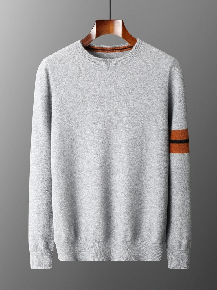 Yoyoselect Luxury Men's 100% Cashmere Sweater Autumn Winter O- Neck Thick Warm Pullover Casual Smart Jumpers Soft Knitwear Top