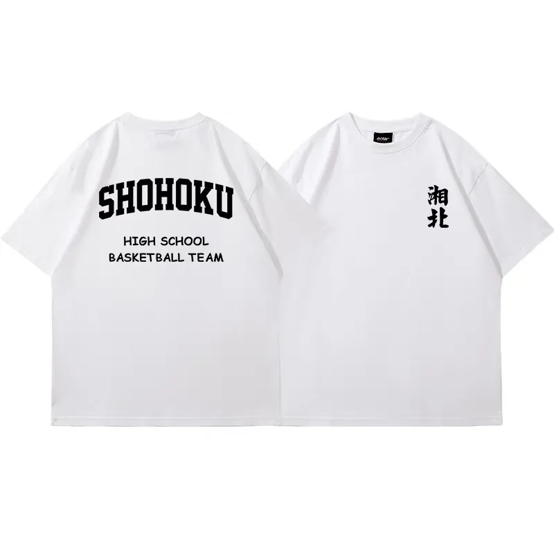 Color: Dark Grey, Size: L - Japanese Anime Shohoku Basket Ball Team T-Shirt Men Women Sakuragi Hanamichi Print T Shirts Oversized Cosplay Unisex Clothes